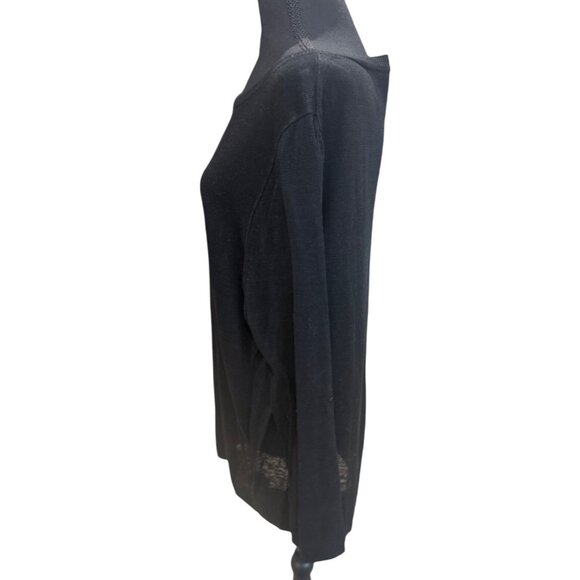 J.Crew 100% Linen Asymmetrical Linen Long Sleeve Lightweight Open Knit Sweater S - Picture 3 of 8